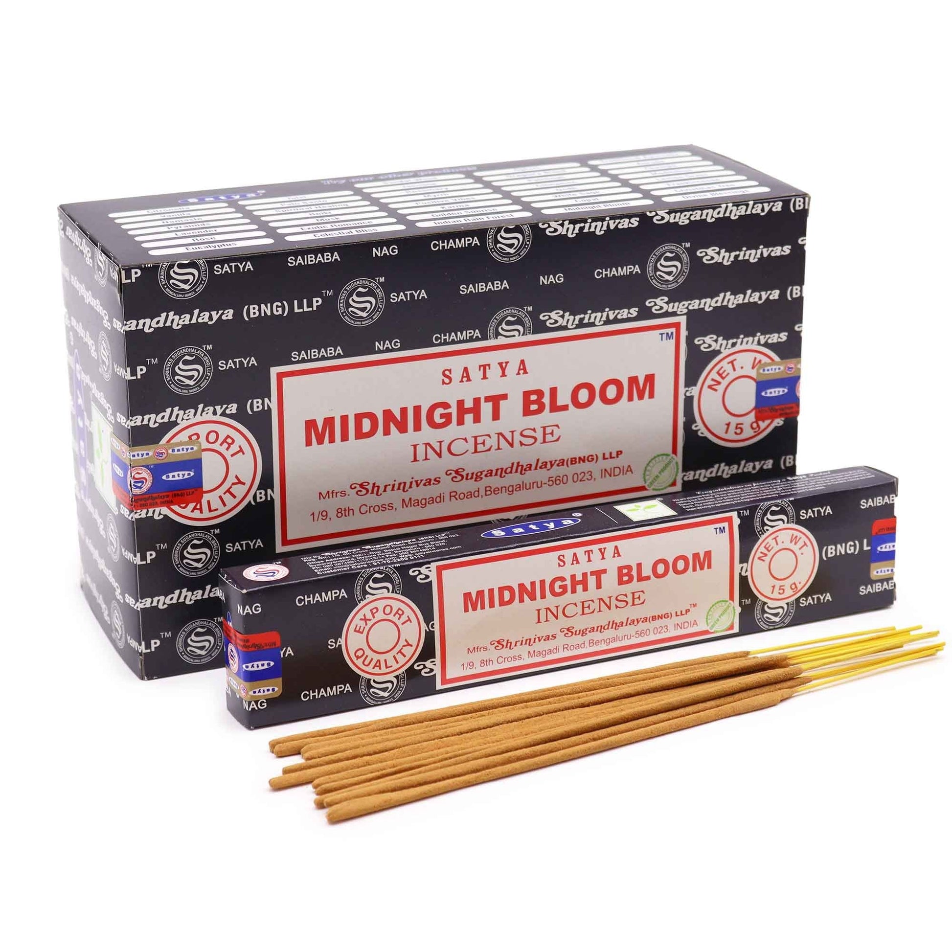 Satya Incense Sticks 15g - Midnight Blossom - Herbalshire Handmade Herbal Products