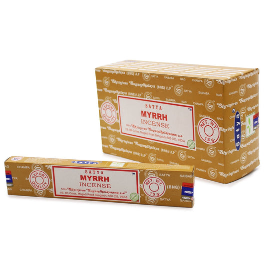 Satya Incense Sticks 15g - Myrrh - Herbalshire Handmade Herbal Products