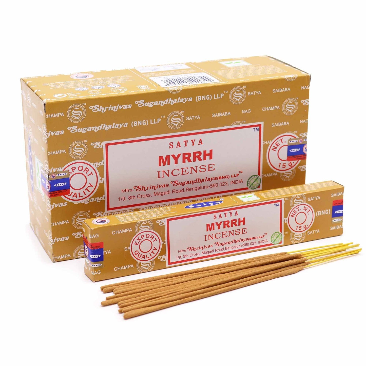 Satya Incense Sticks 15g - Myrrh - Herbalshire Handmade Herbal Products
