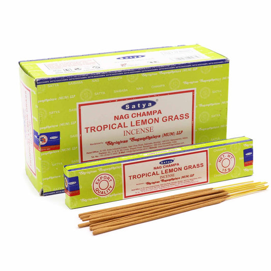 Satya Incense Sticks 15g - Tropical Lemongrass - Herbalshire Handmade Herbal Products