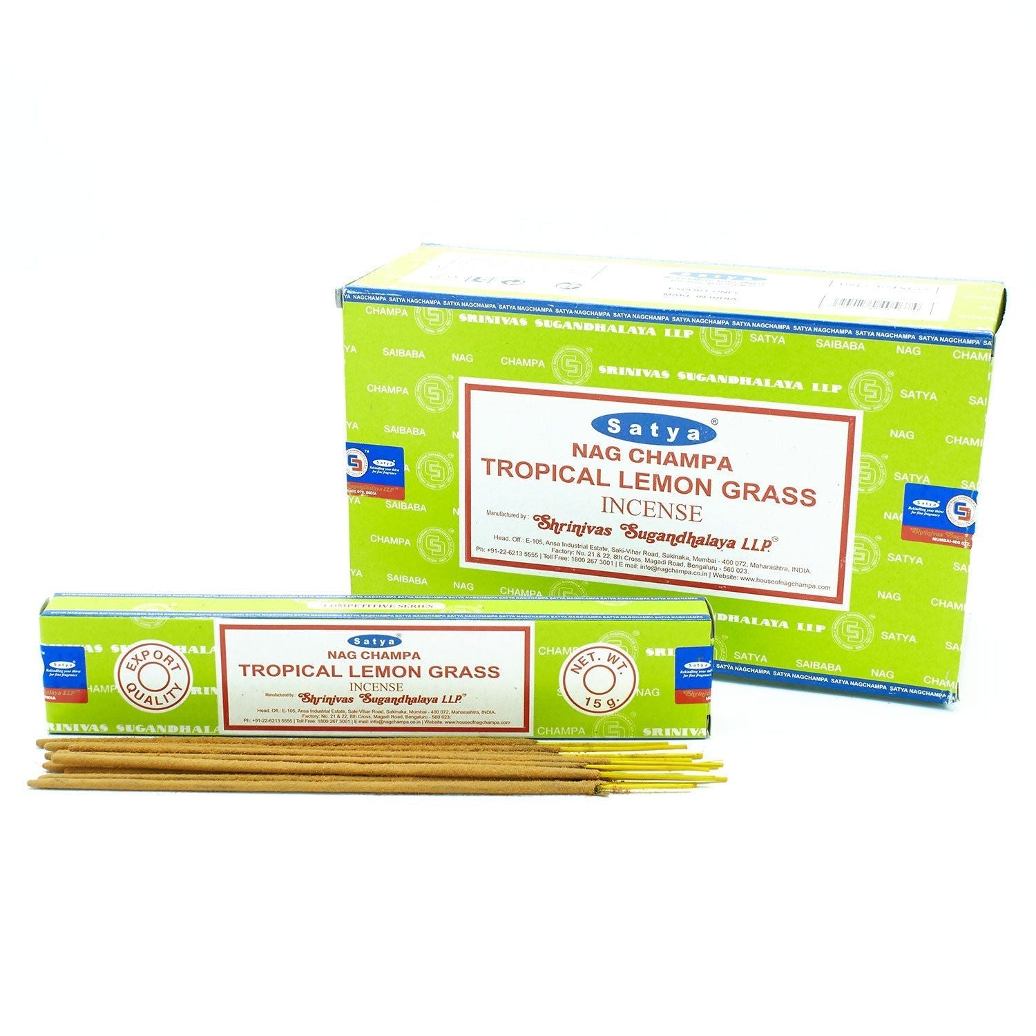 Satya Incense Sticks 15g - Tropical Lemongrass - Herbalshire Handmade Herbal Products