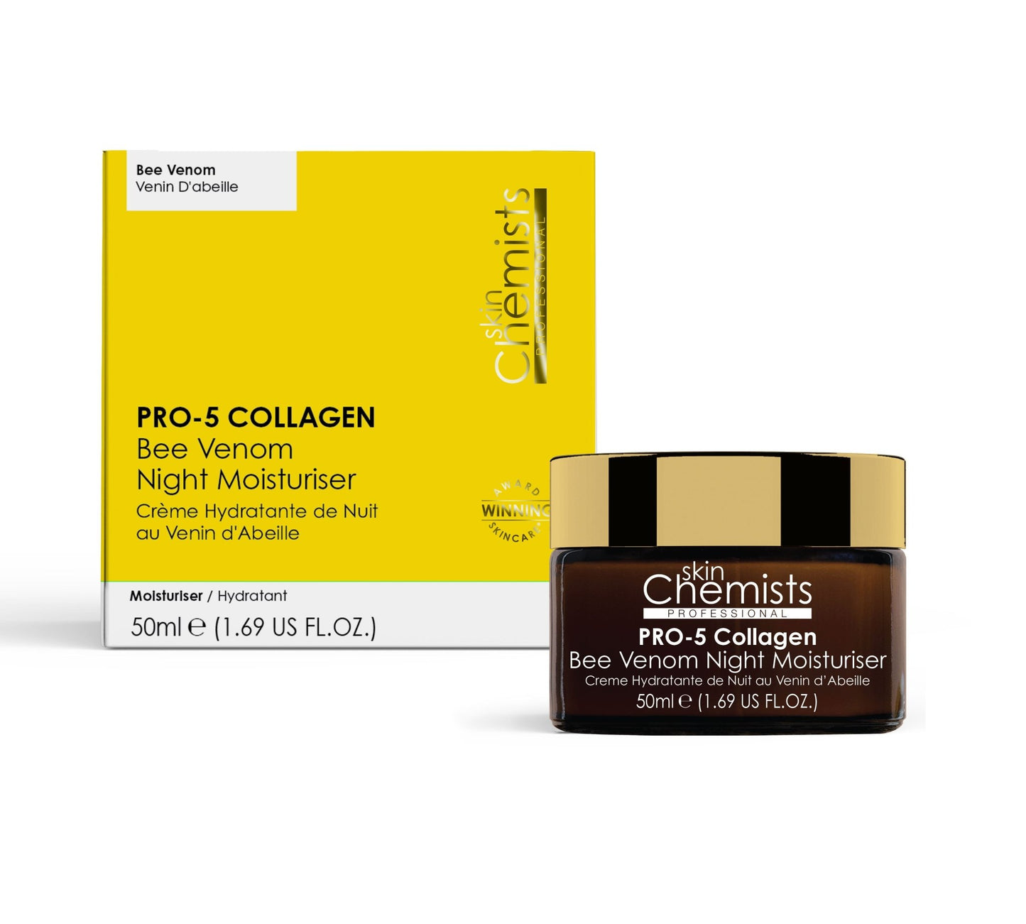 SC Pro - 5 Collagen Bee Venom Night Moisturiser 50ml - Herbalshire Handmade Herbal Products