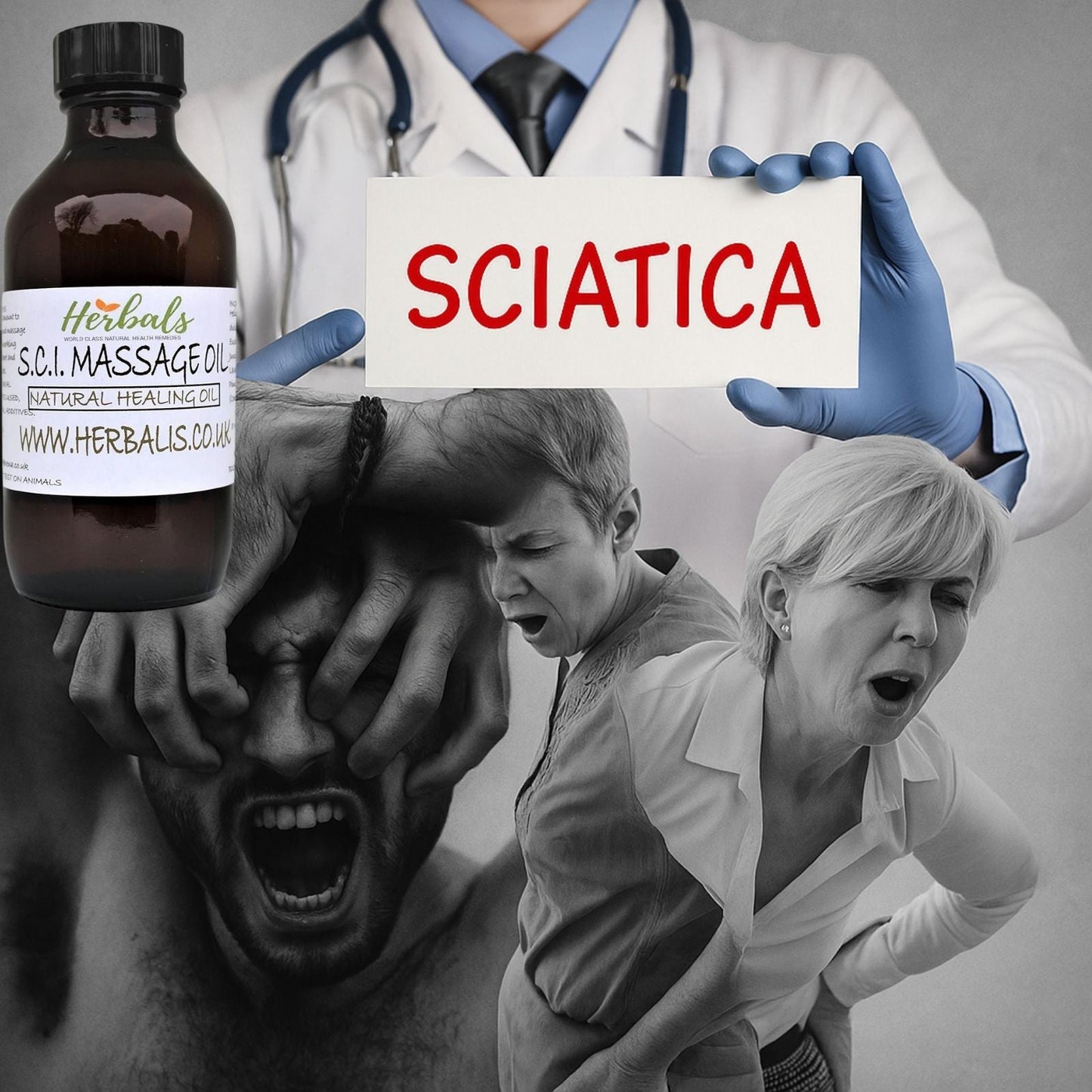 SCIATICA & NERVE PAIN RELIEF OIL HERBAL MASSAGE OIL FOR NERVES MUSCLES & JOINTS - Herbalshire Handmade Herbal Products