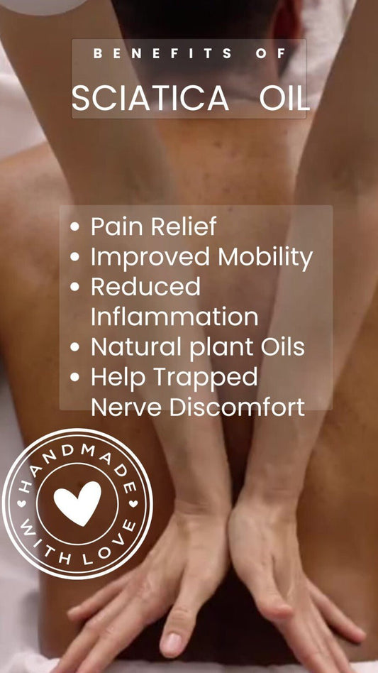 SCIATICA & NERVE PAIN RELIEF OIL HERBAL MASSAGE OIL FOR NERVES MUSCLES & JOINTS - Herbalshire Handmade Herbal Products