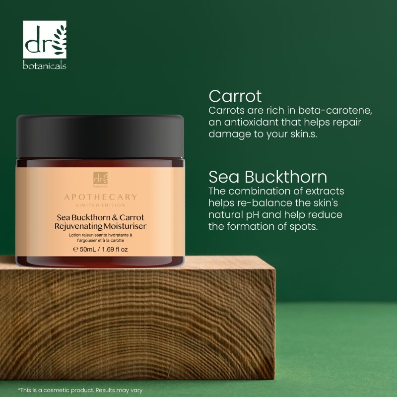Sea Buckthorn & Carrot Rejuvenating Moisturiser 50ml - Herbalshire Handmade Herbal Products