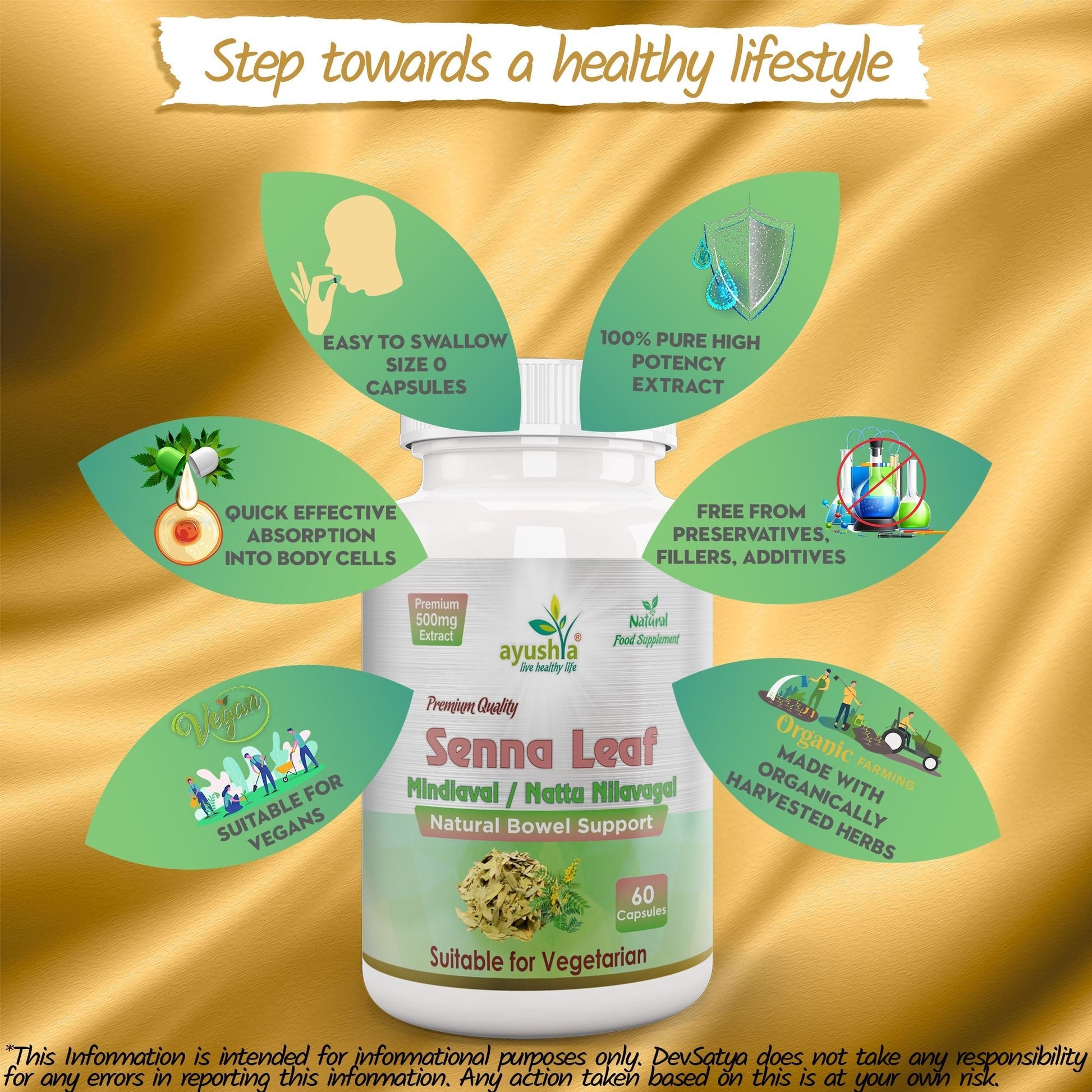 Senna Leaf Capsule (Cassia angustifolia) - Herbalshire Handmade Herbal Products