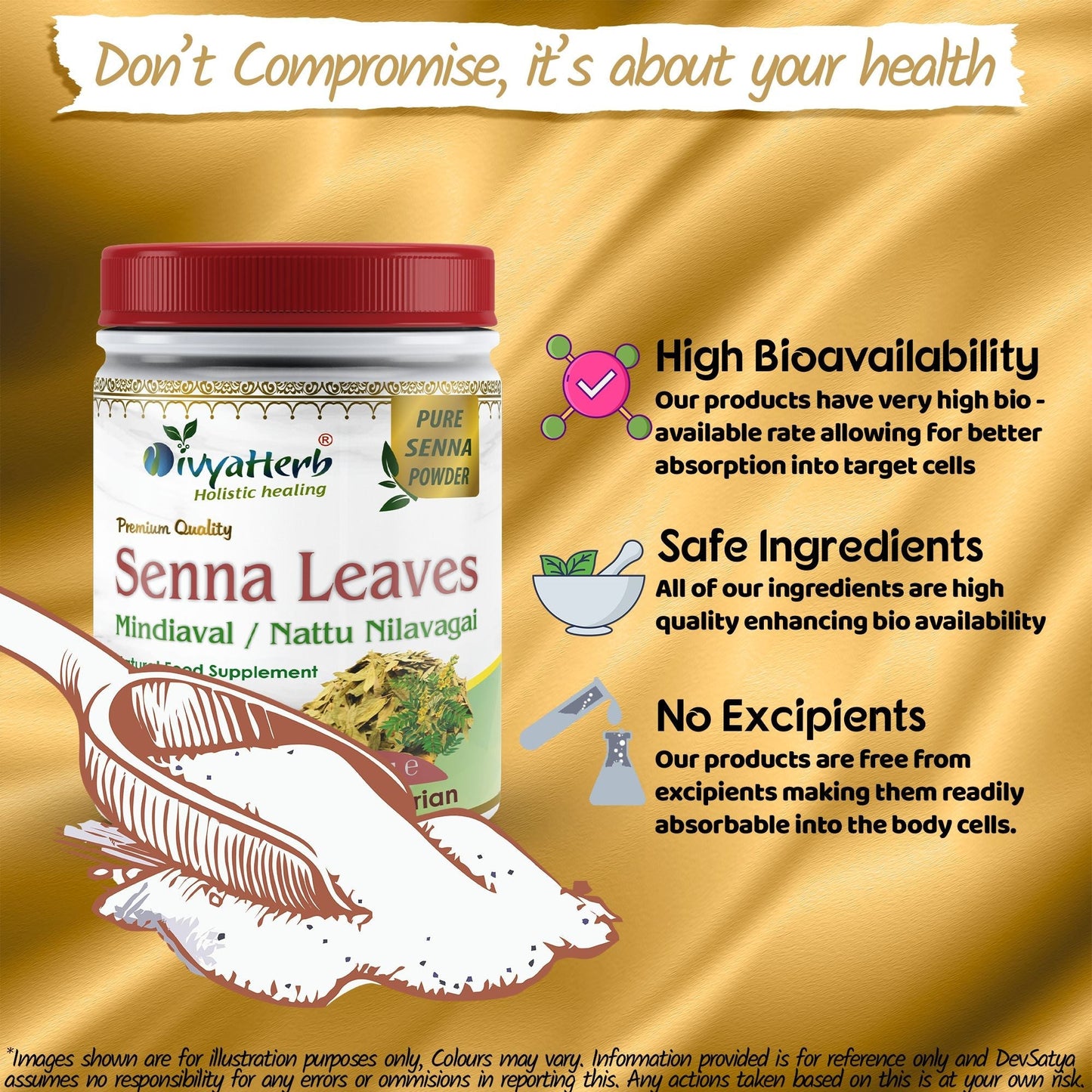 Senna Leaves Powder (Mindiaval) - Herbalshire Handmade Herbal Products