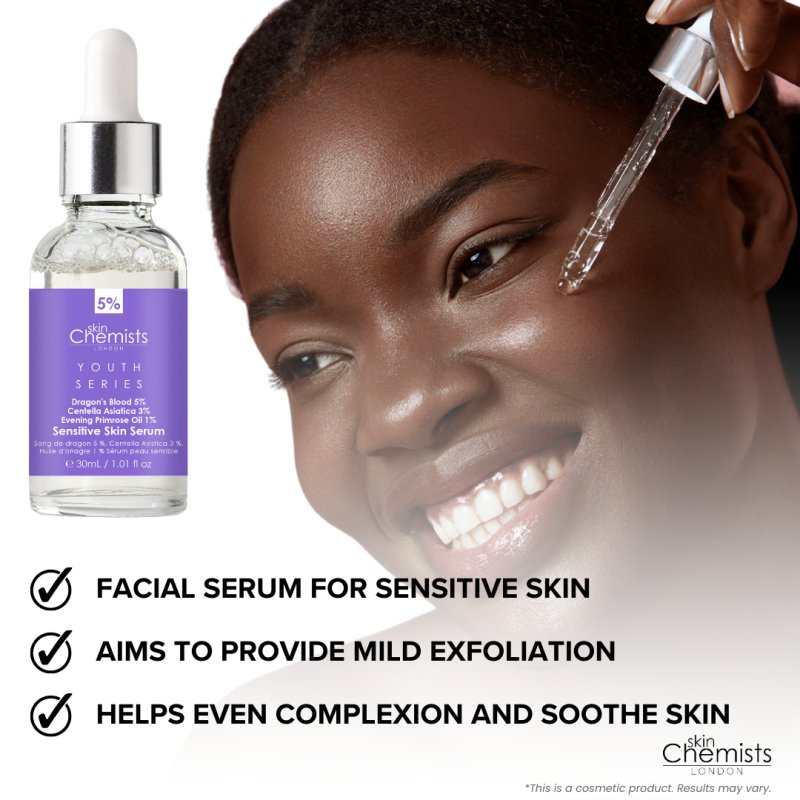 Sensitive Skin Serum Dragon's Blood 5%, Centella Asistica 3%, Evening Primrose Oil 1% 30ml - Herbalshire Handmade Herbal Products
