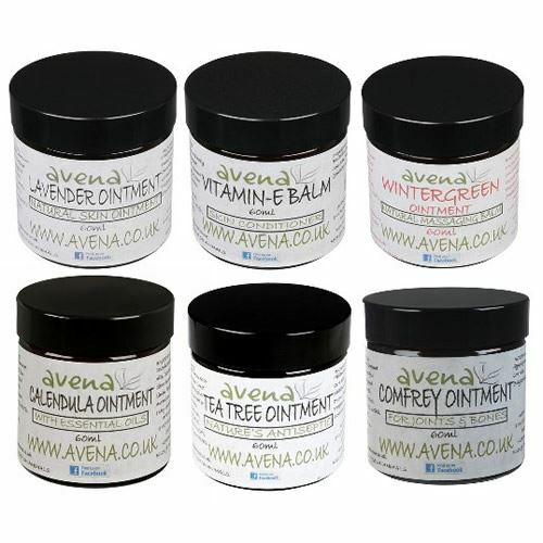 Set of SIX Natural Ointments - Herbalshire Handmade Herbal Products