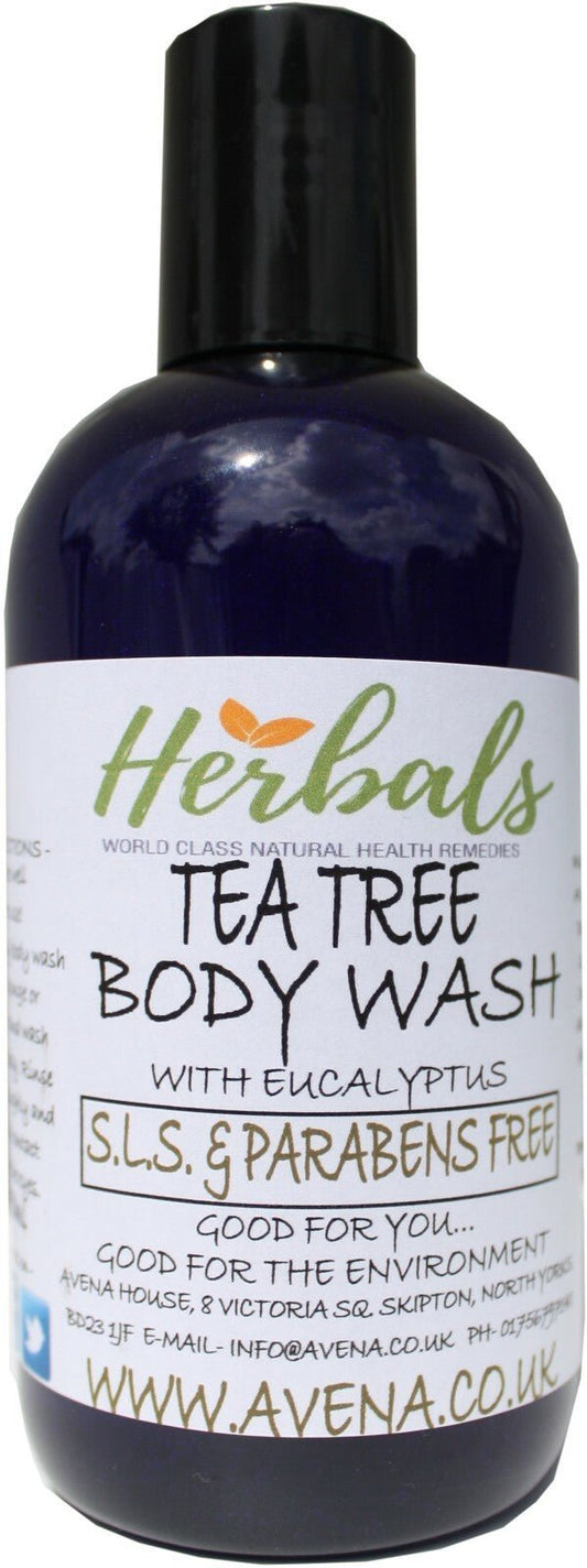 Shower Gel & Body Wash Tea Tree Oil & Eucalyptus 250 Ml For Skin Foot Wash Daily - Herbalshire Handmade Herbal Products