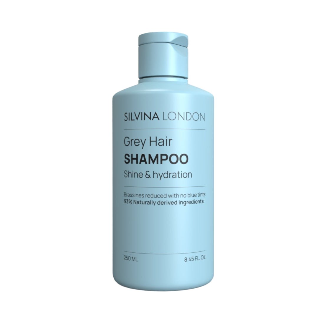 Silvina London Grey Hair Shampoo – Blue Magnolia Pigments, Natural Shine Booster (250ml) - Herbalshire Handmade Herbal Products