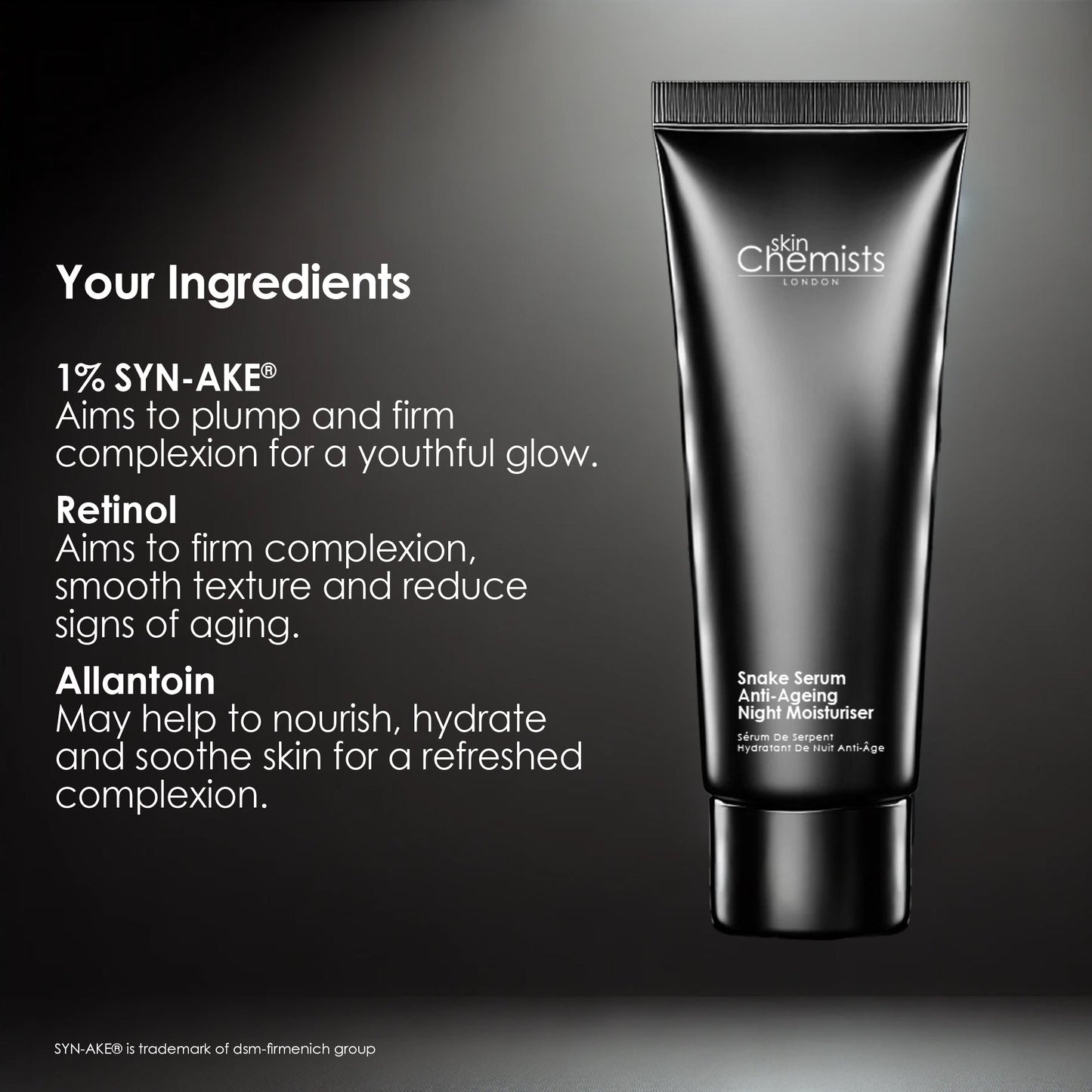 skinChemists Snake Serum Anti - Ageing Night Moisturiser 50ml - Herbalshire Handmade Herbal Products