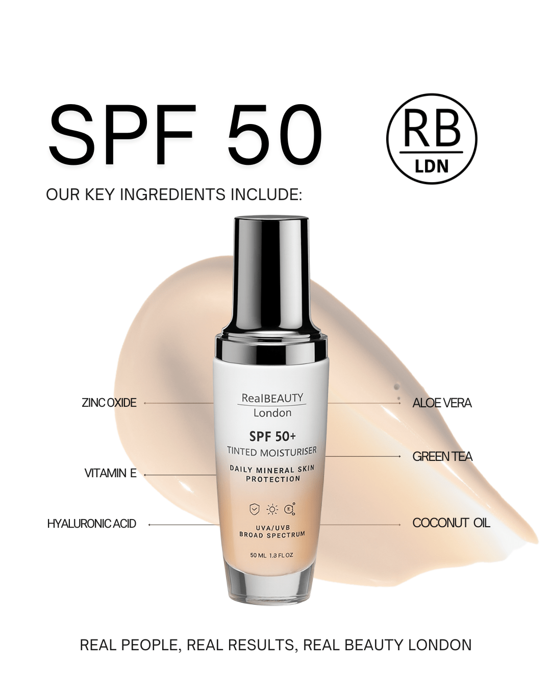 SPF 50 Tinted Face Moisturiser - Herbalshire Handmade Herbal Products