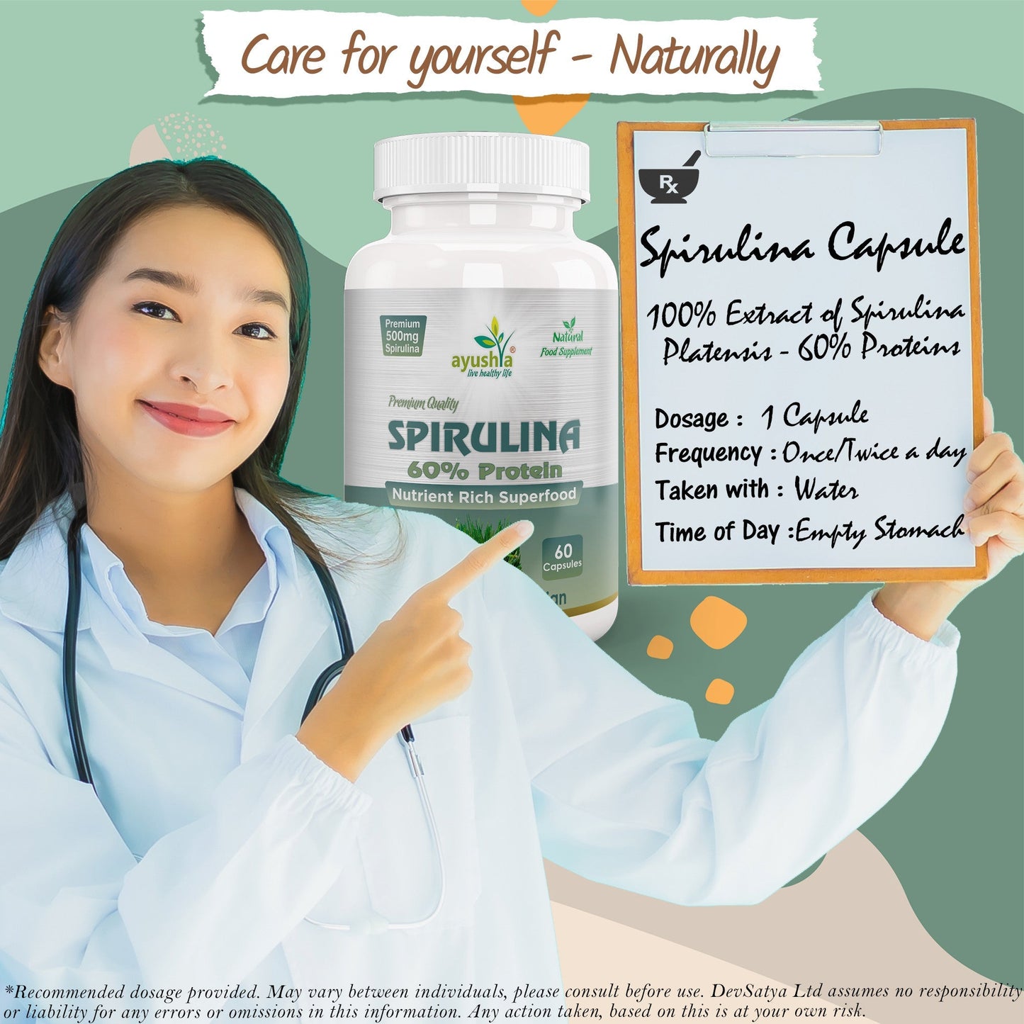 Spirulina Capsule - Herbalshire Handmade Herbal Products