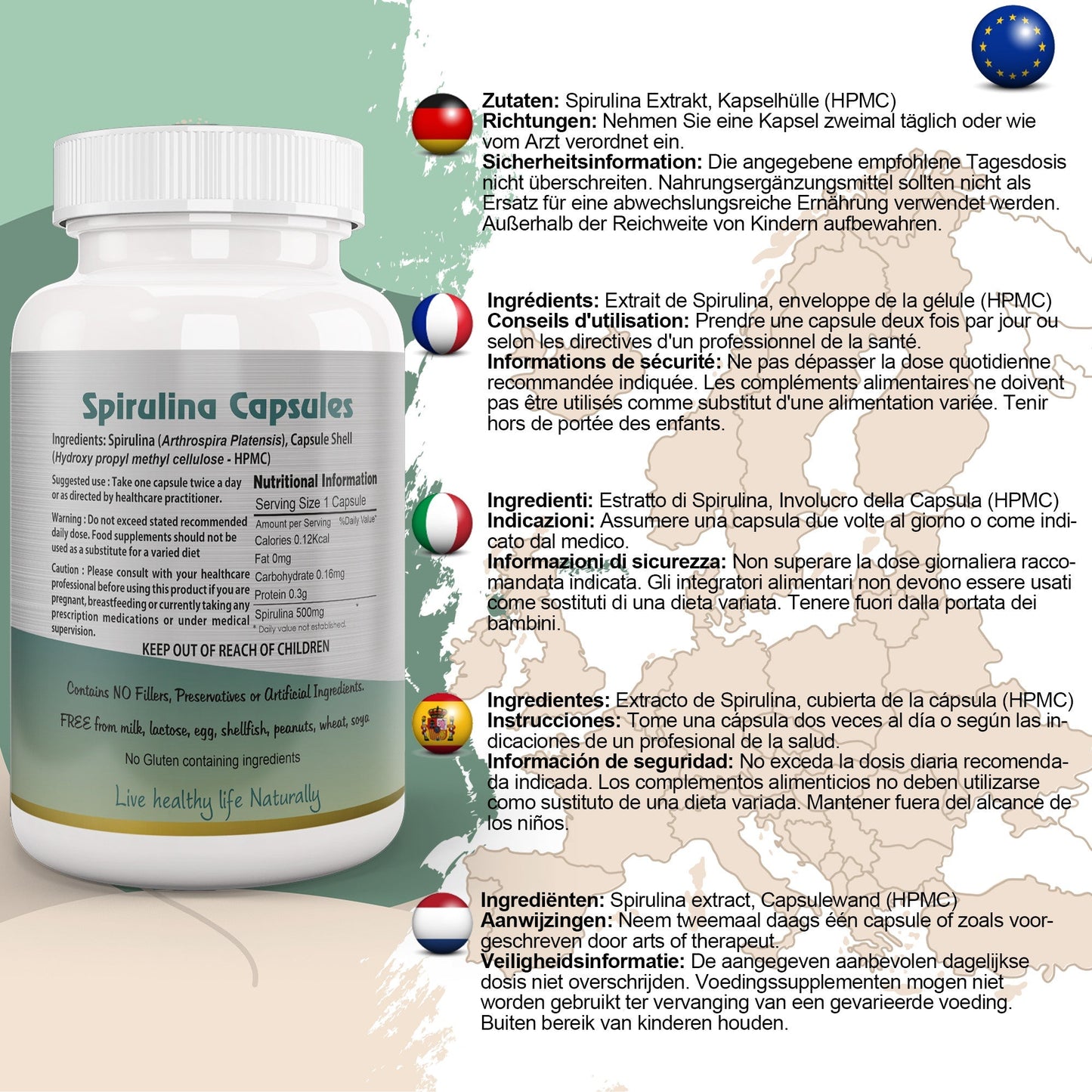 Spirulina Capsule - Herbalshire Handmade Herbal Products