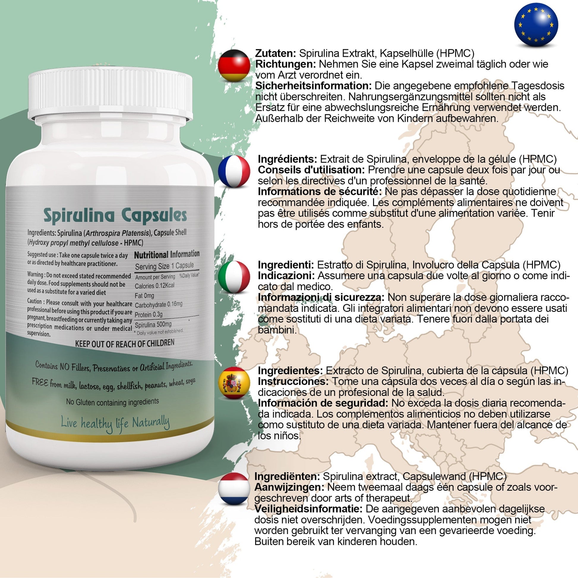 Spirulina Capsule - Herbalshire Handmade Herbal Products
