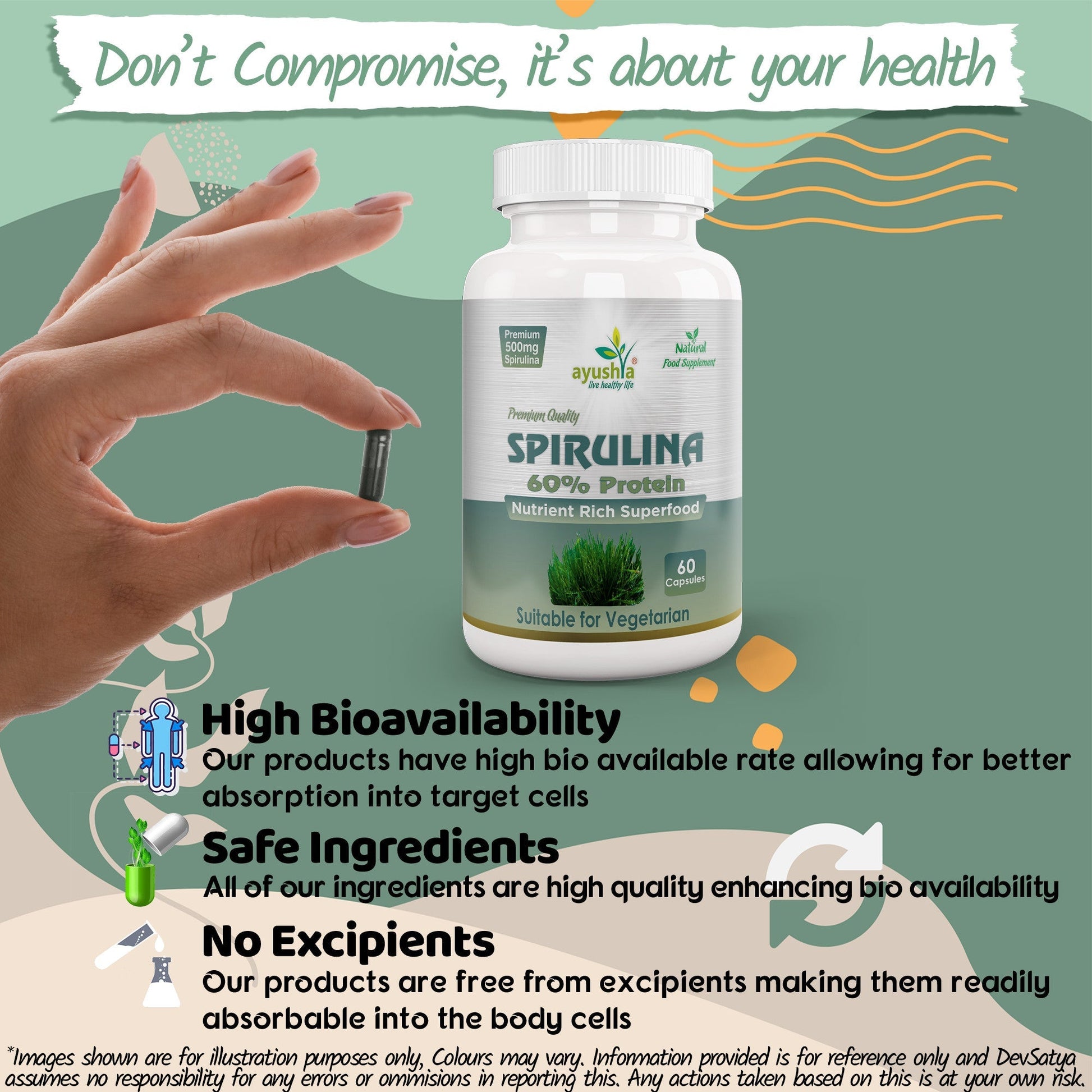 Spirulina Capsule - Herbalshire Handmade Herbal Products