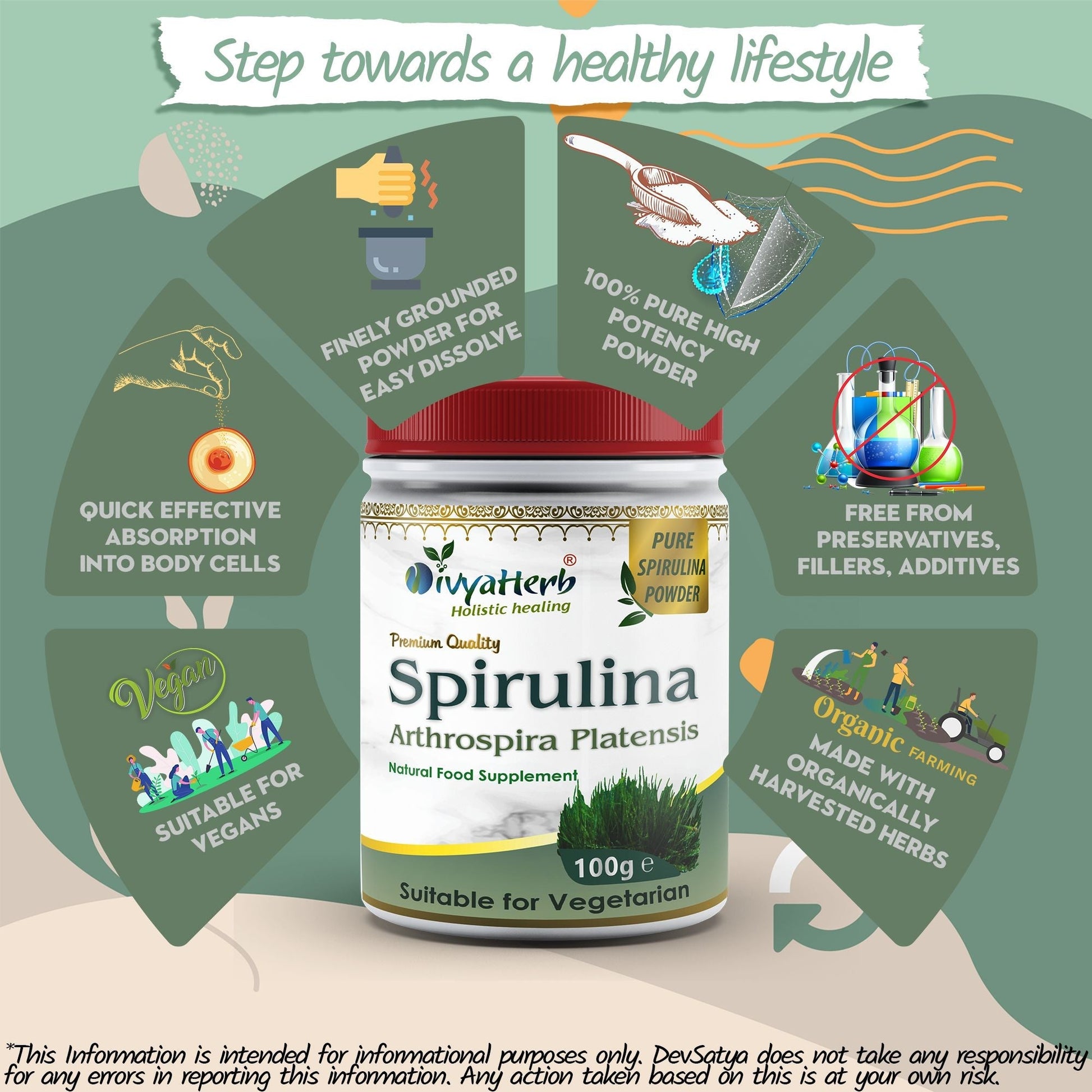 Spirulina Powder - Herbalshire Handmade Herbal Products