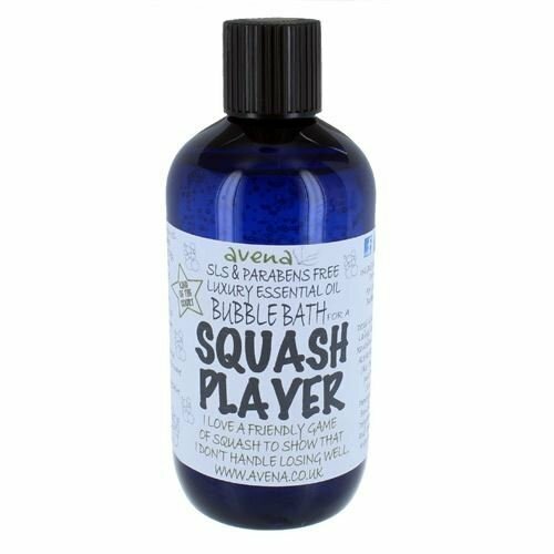 Squash Player Gift Bubble Bath SLS & Parabens Free 250ml - Herbalshire Handmade Herbal Products