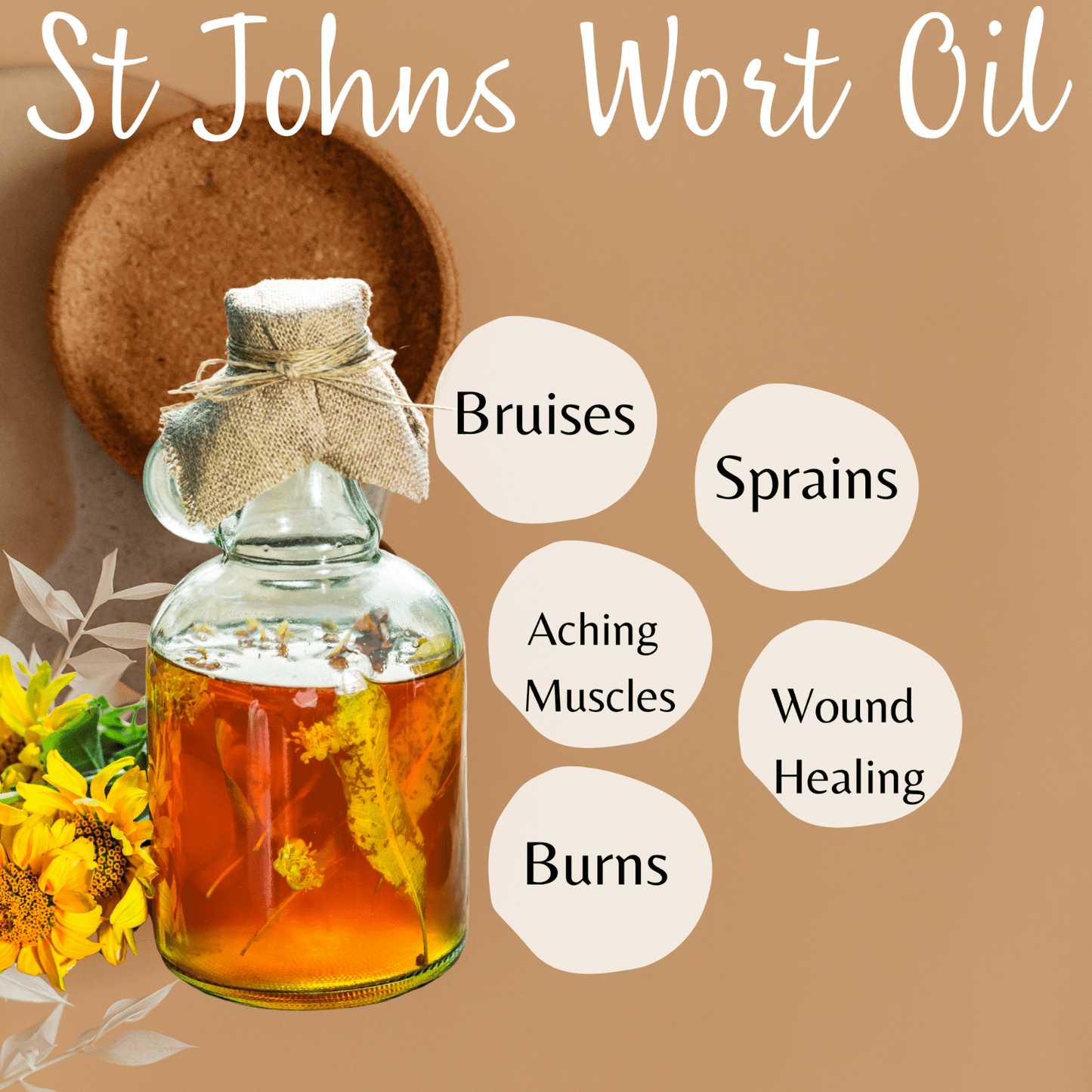 St John’s Wort Oil for Skin Nerve Pain Burns Eczema Scars – Herbal Oil UK Made - Herbalshire Handmade Herbal Products