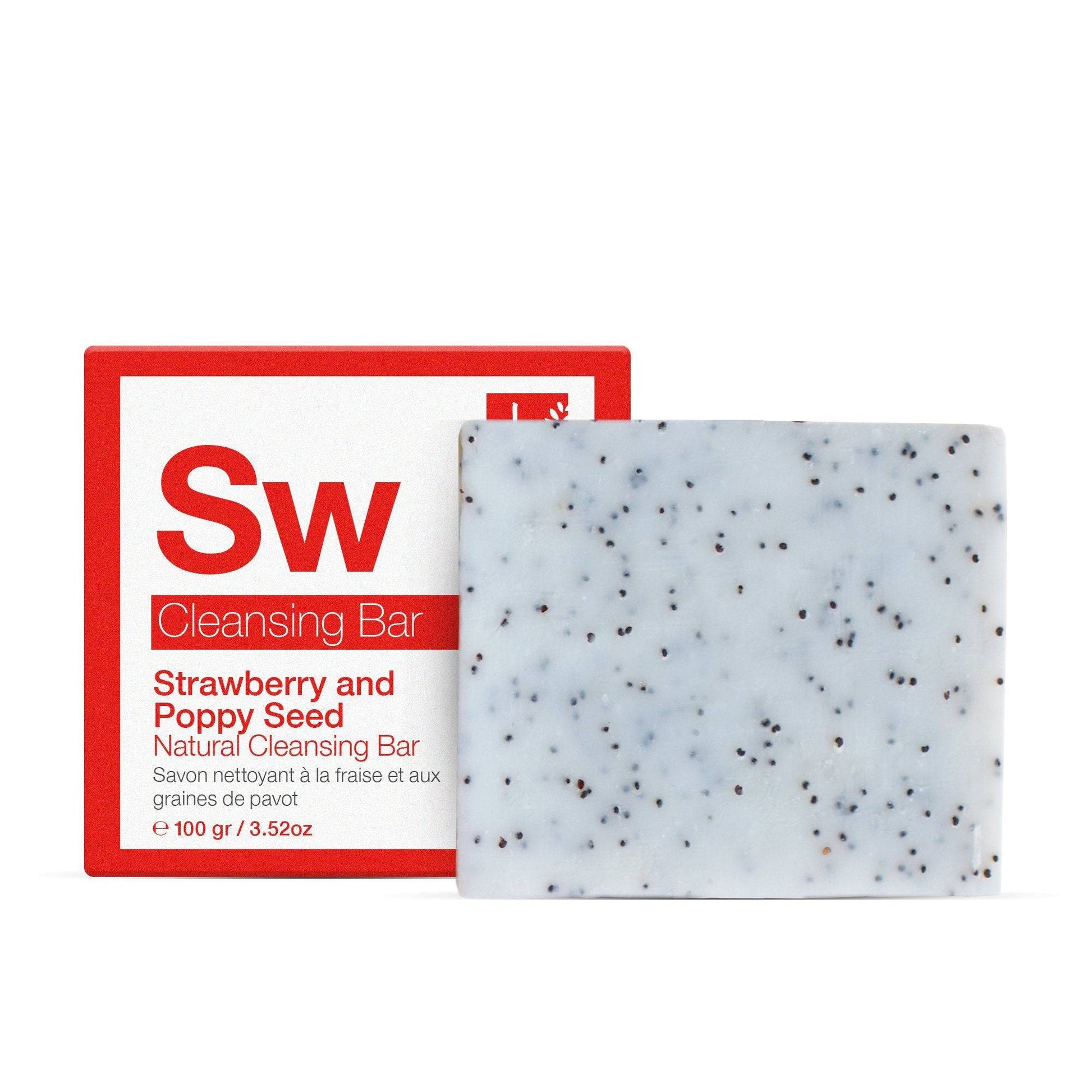 Strawberry & Poppy Seed Cleansing Bar 100g - Herbalshire Handmade Herbal Products