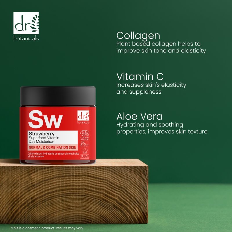 Strawberry Superfood Vitamin C Day Moisturiser 60ml - Herbalshire Handmade Herbal Products