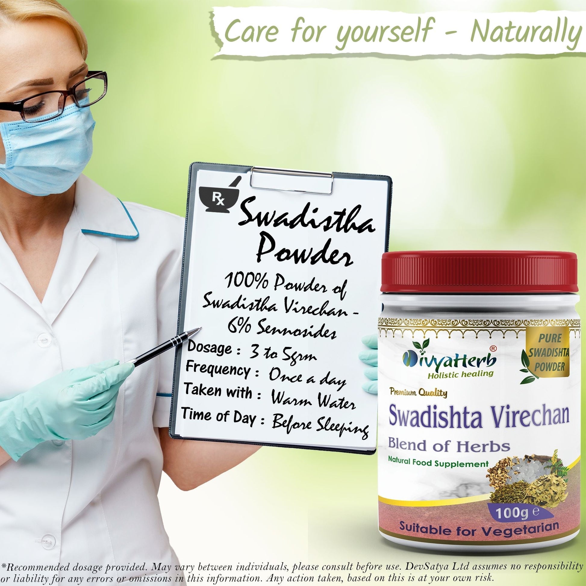Swadista Virechan Powder - Herbalshire Handmade Herbal Products