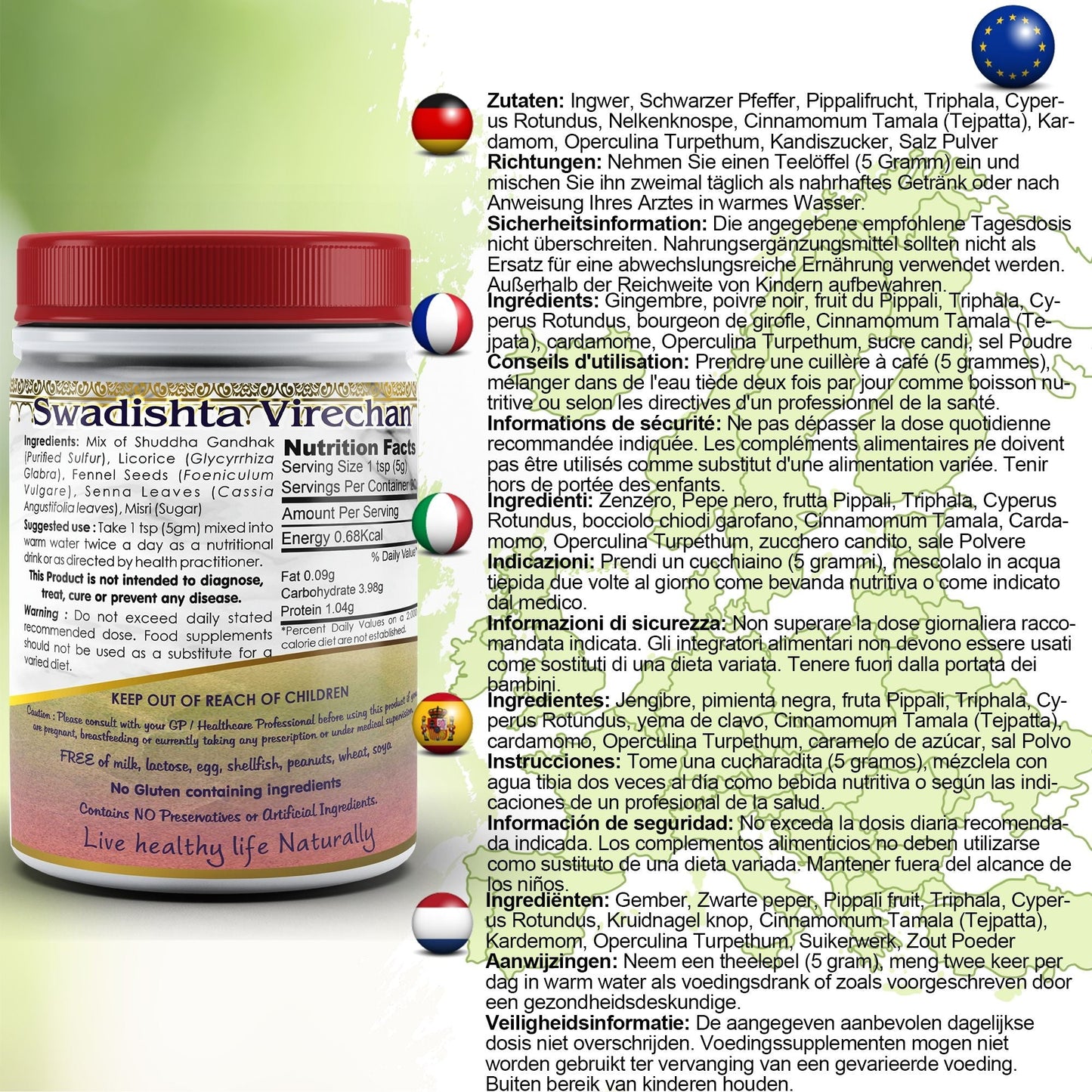 Swadista Virechan Powder - Herbalshire Handmade Herbal Products