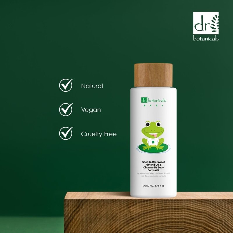 Sweet Almond Oil & Chamomile Baby Body Milk 200ml - Herbalshire Handmade Herbal Products