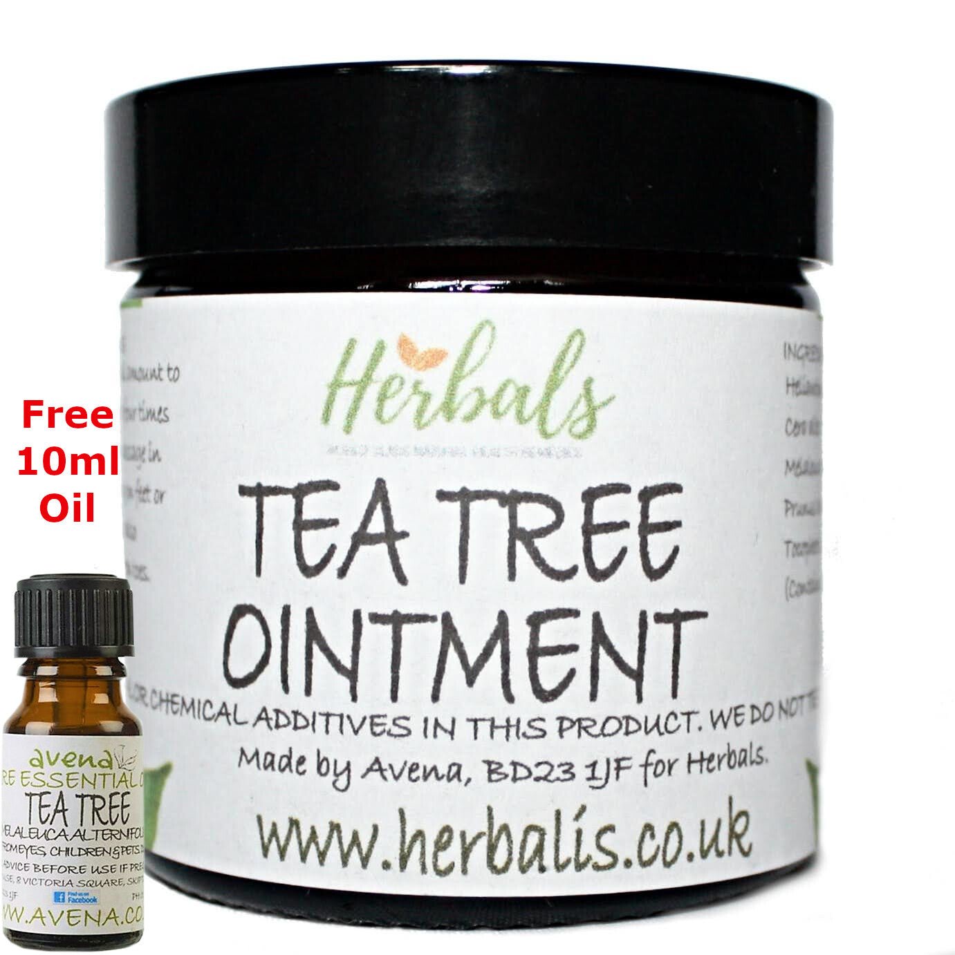 Tea Tree Cream 60ml Natures Powerful Antiseptic Antifungal Use + Free Oil 10ml - Herbalshire Handmade Herbal Products