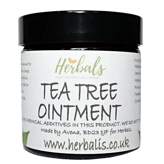 Tea Tree Cream for Acne Face & Skin Natural Antiseptic Balm 60ml 200ml UK Made - Herbalshire Handmade Herbal Products