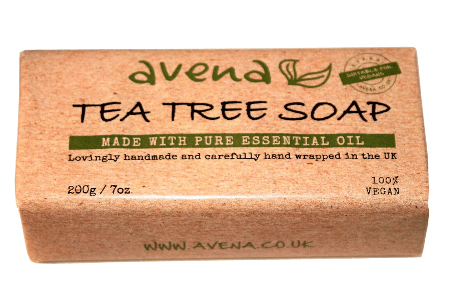 Tea Tree Oil Soap Bar 200g Natural Antiseptic Fungicide Moisturizes and Vegan - Herbalshire Handmade Herbal Products