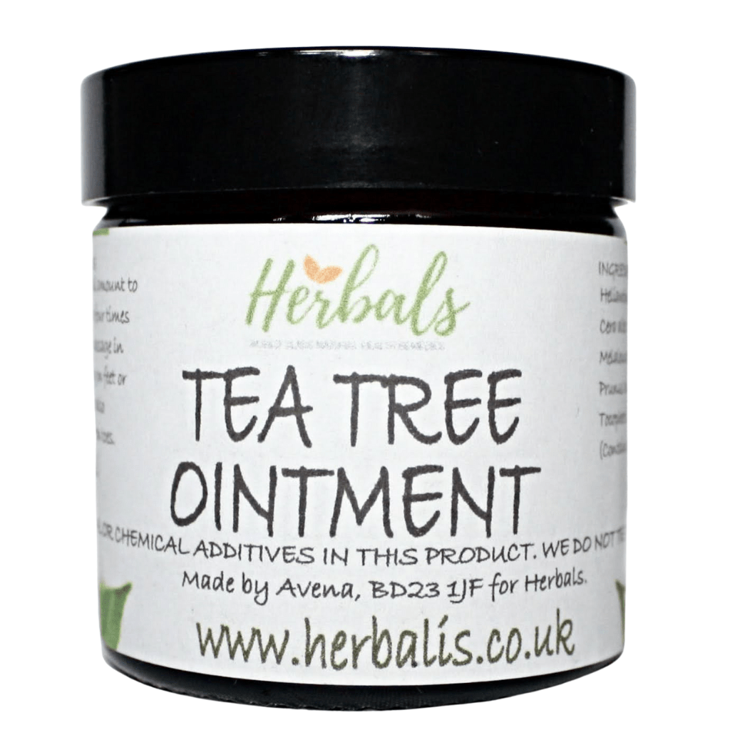 Tea Tree Ointment – Natural Balm for Acne, Psoriasis, Eczema & Skin Tags – 60ml / 120ml / 200ml - Herbalshire Handmade Herbal Products