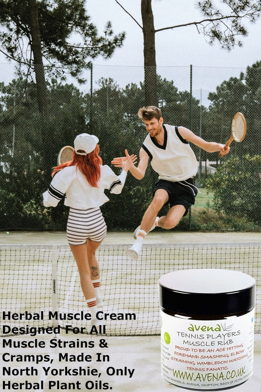 Tennis Players' Muscle Rub - Natural Herbal Massage Balm Cream for Tennis Player - Herbalshire Handmade Herbal Products