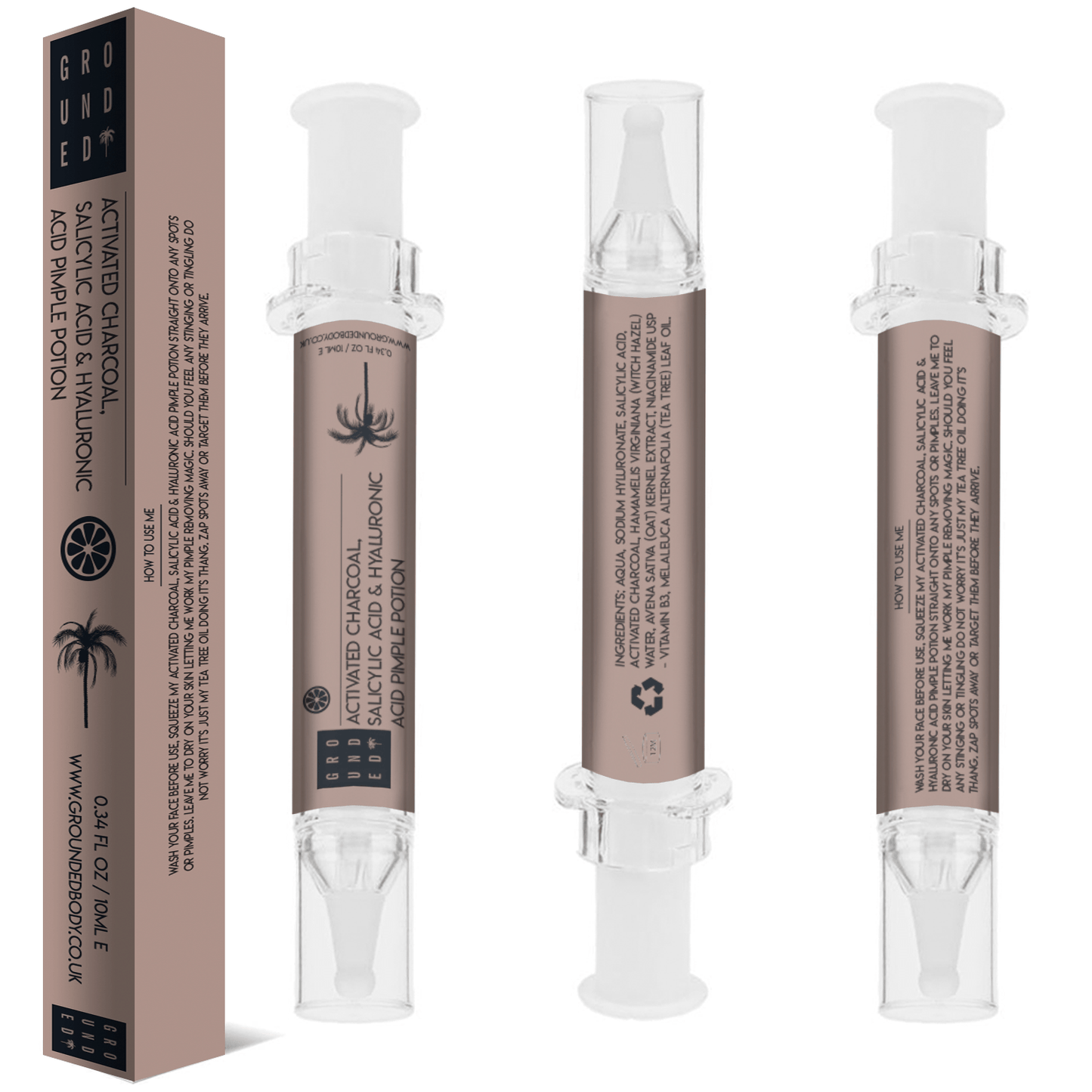 The Pimple Potion With Activated Charcoal, Salicylic Acid and Hyaluronic Acid - For a spot free complextion - Herbalshire Handmade Herbal Products