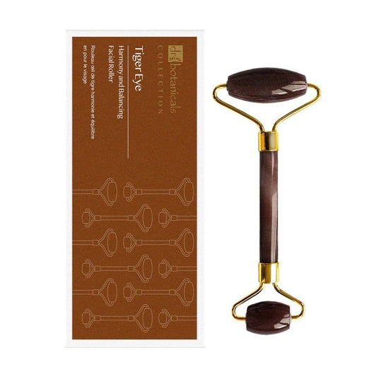 Tiger Eye Harmony and Balancing Facial Roller (Gold Metal Handle) - Herbalshire Handmade Herbal Products