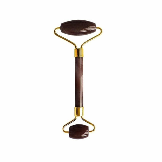 Tiger Eye Harmony and Balancing Facial Roller (Gold Metal Handle) - Herbalshire Handmade Herbal Products