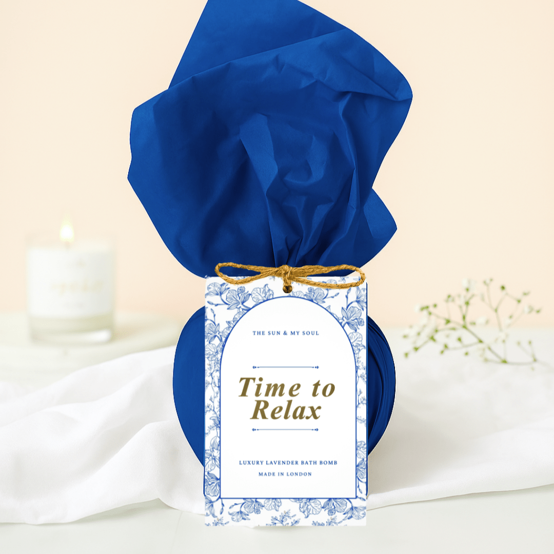 Time to Relax - Vintage Floral Lavender Bath Bomb - Herbalshire Handmade Herbal Products