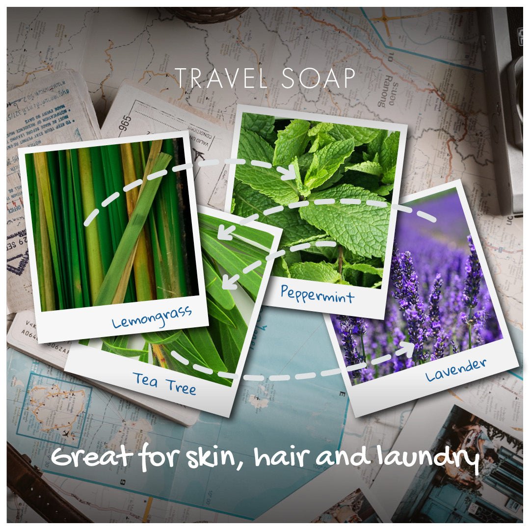 Travel Bar - Lemongrass, Lavender, Tea Tree & Peppermint - Herbalshire Handmade Herbal Products