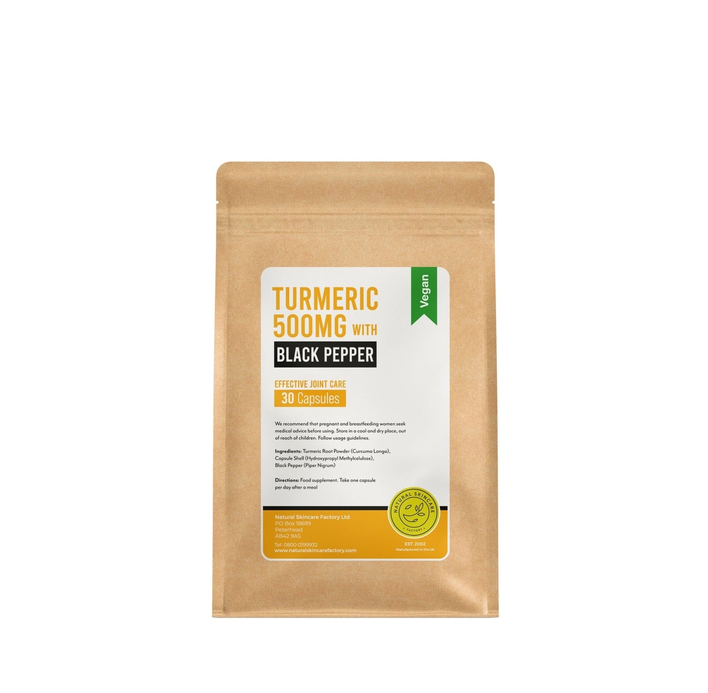 Turmeric & Black Pepper Capsules - One a day - Herbalshire Handmade Herbal Products