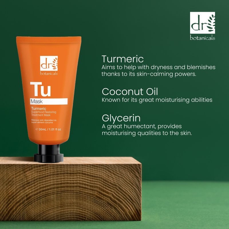 Turmeric Superfood Restoring Treatment Mask 30ml - Herbalshire Handmade Herbal Products