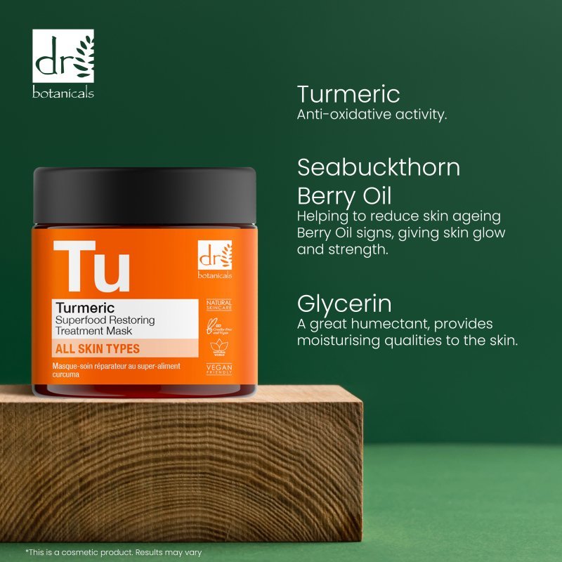 Turmeric Superfood Restoring Treatment Mask 60ml - Herbalshire Handmade Herbal Products