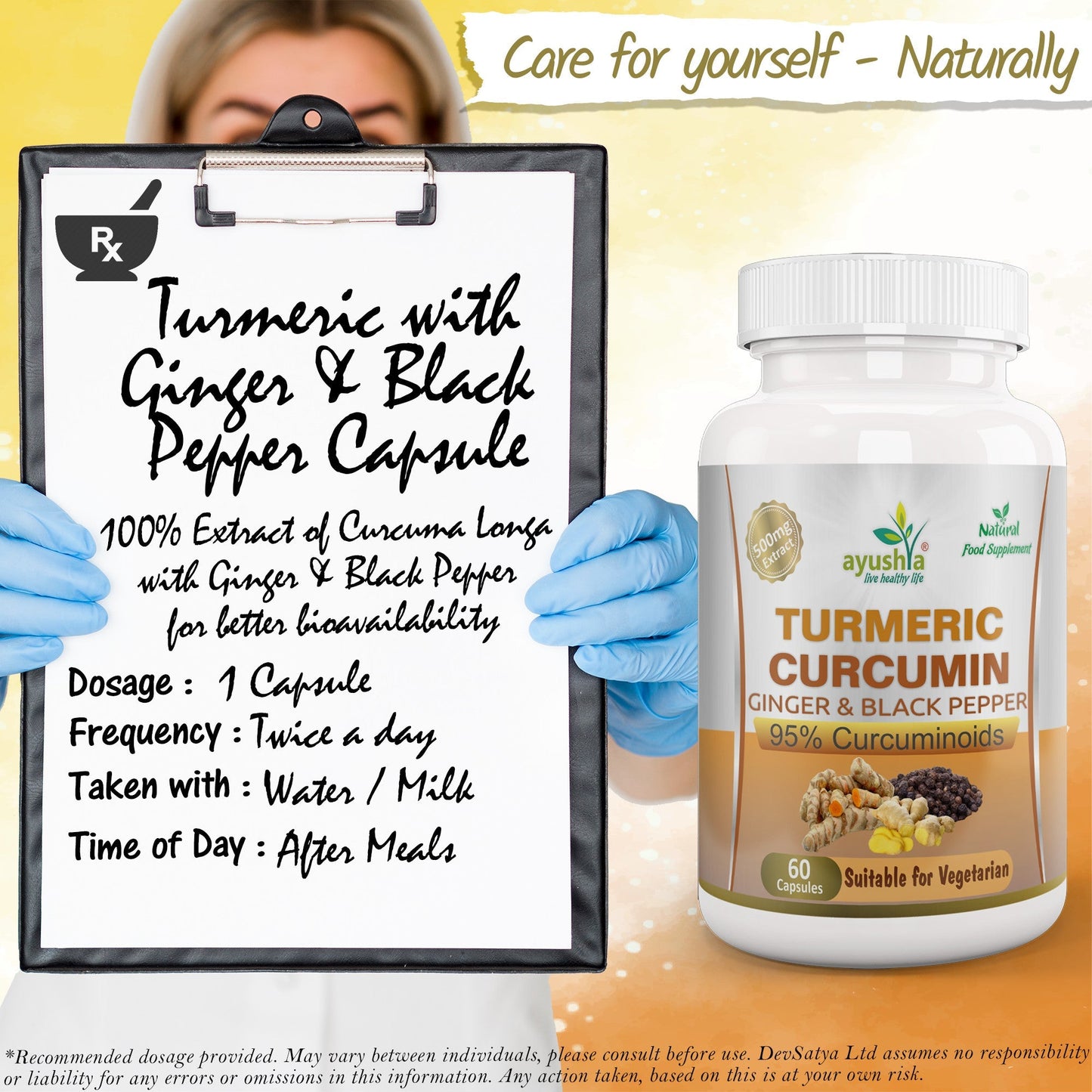 Turmeric with Ginger and Black pepper Capsule - Herbalshire Handmade Herbal Products