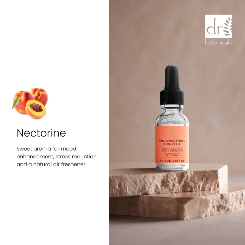 Uplift & Energise Nectarine & Honey Diffuser Oil 15ml - Herbalshire Handmade Herbal Products