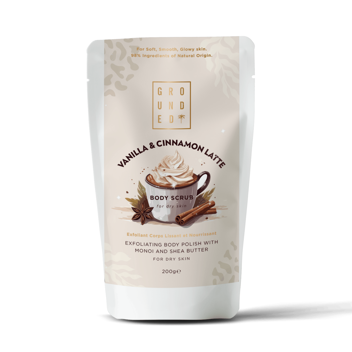 Vanilla and Cinnamon Latte Coffee Body Scrub - Herbalshire Handmade Herbal Products