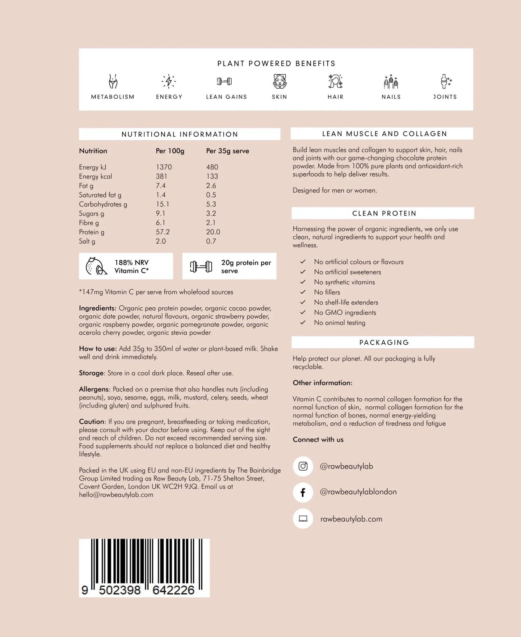 Vegan Protein & Collagen Builder - Herbalshire Handmade Herbal Products