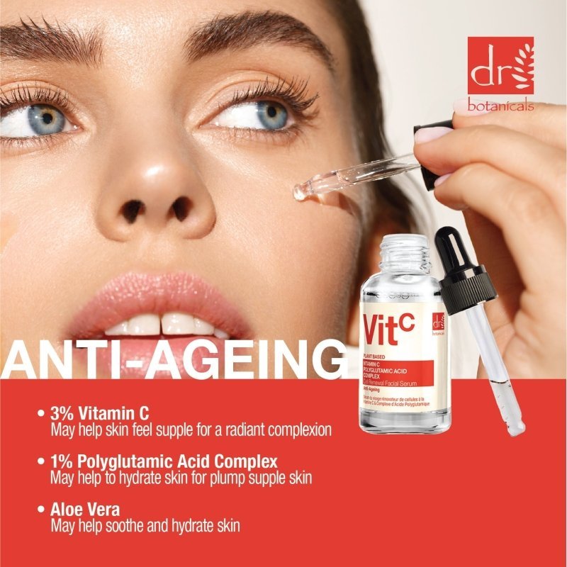 Vitamin C 3% & Polyglutamic Acid Complex 1% & Brightening Facial Serum 30ml - Herbalshire Handmade Herbal Products
