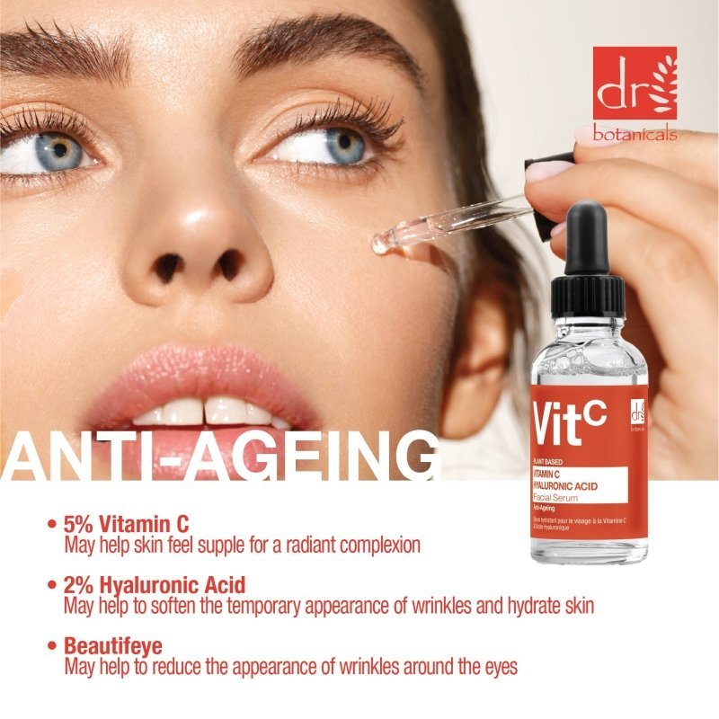 Vitamin C 5% & Hyaluronic Acid 2% Hydrating Facial Serum 30ml - Herbalshire Handmade Herbal Products