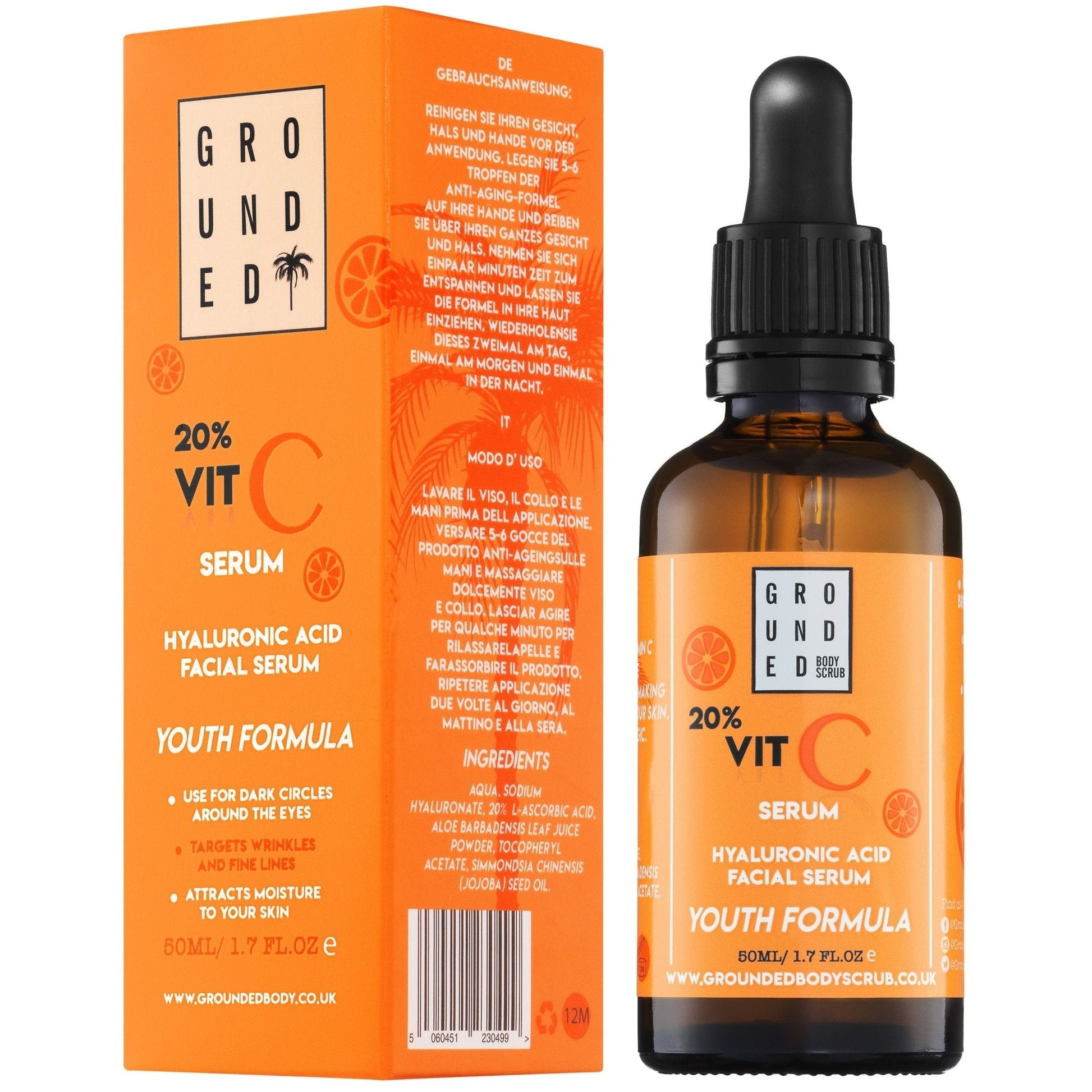 Vitamin C and Hyaluronic Acid Anti - Ageing Serum - Herbalshire Handmade Herbal Products