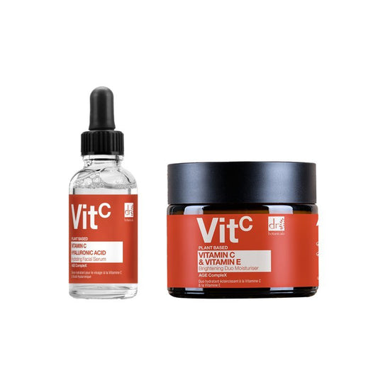 Vitamin C & Hyaluronic Acid Anti - ageing Facial Serum 30ml + Vitamin C & Vitamin E Brightening Anti - ageing Duo Moisturiser 60ml - Herbalshire Handmade Herbal Products